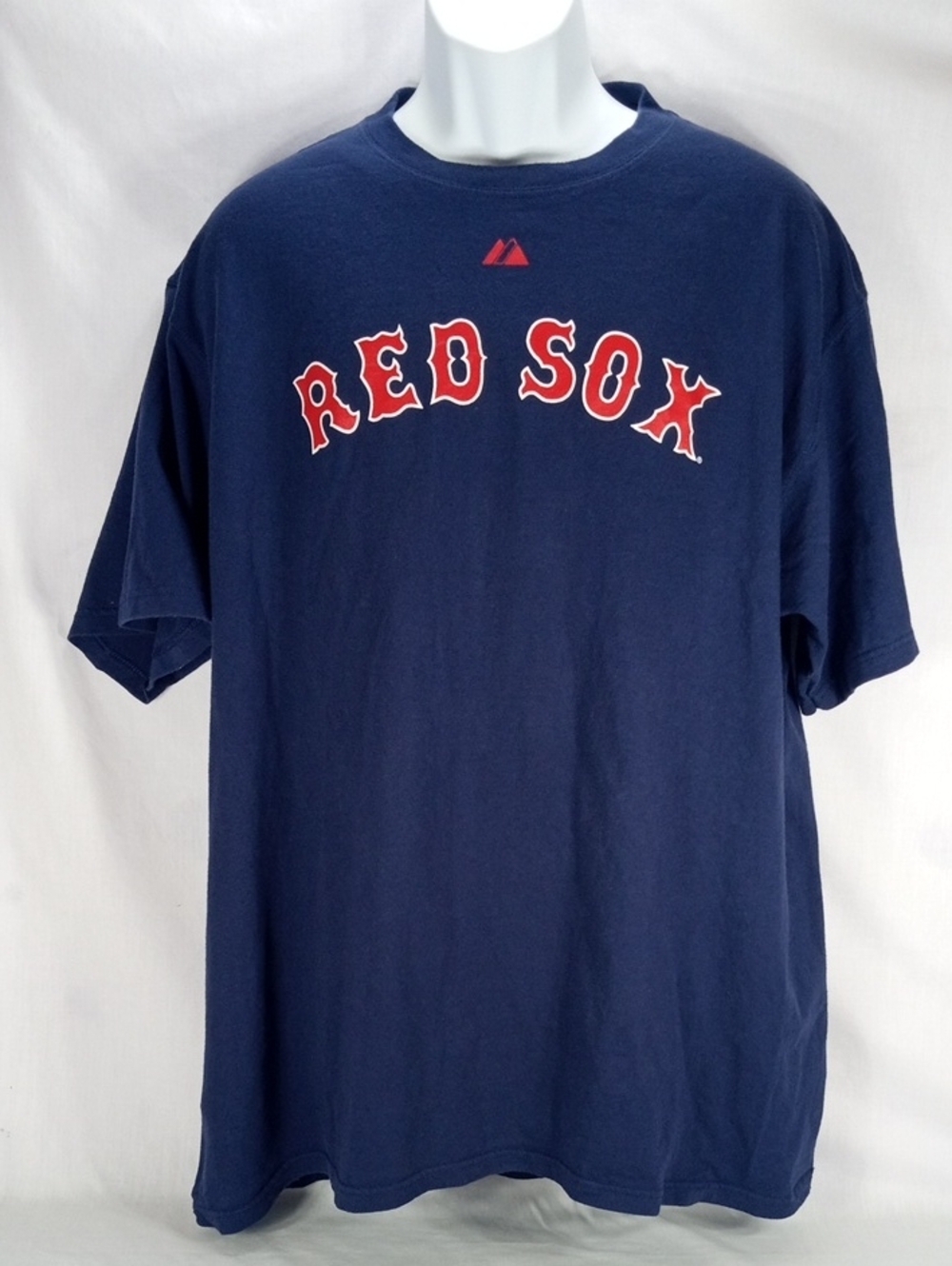Majestic Navy Red Sox Logo Crewneck T-Shirt Size XL